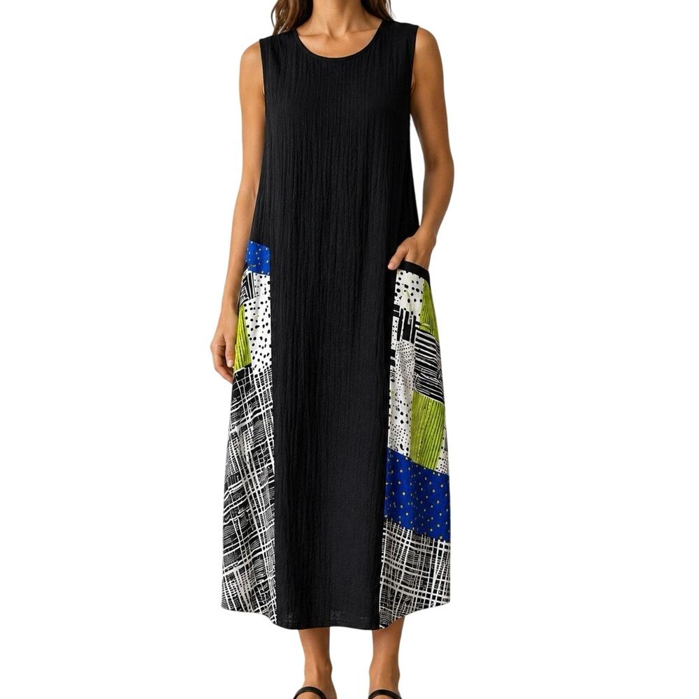 Moonlight by Y & S Medium Wearable Art to Wear Artsy Dress Black Blue Unique